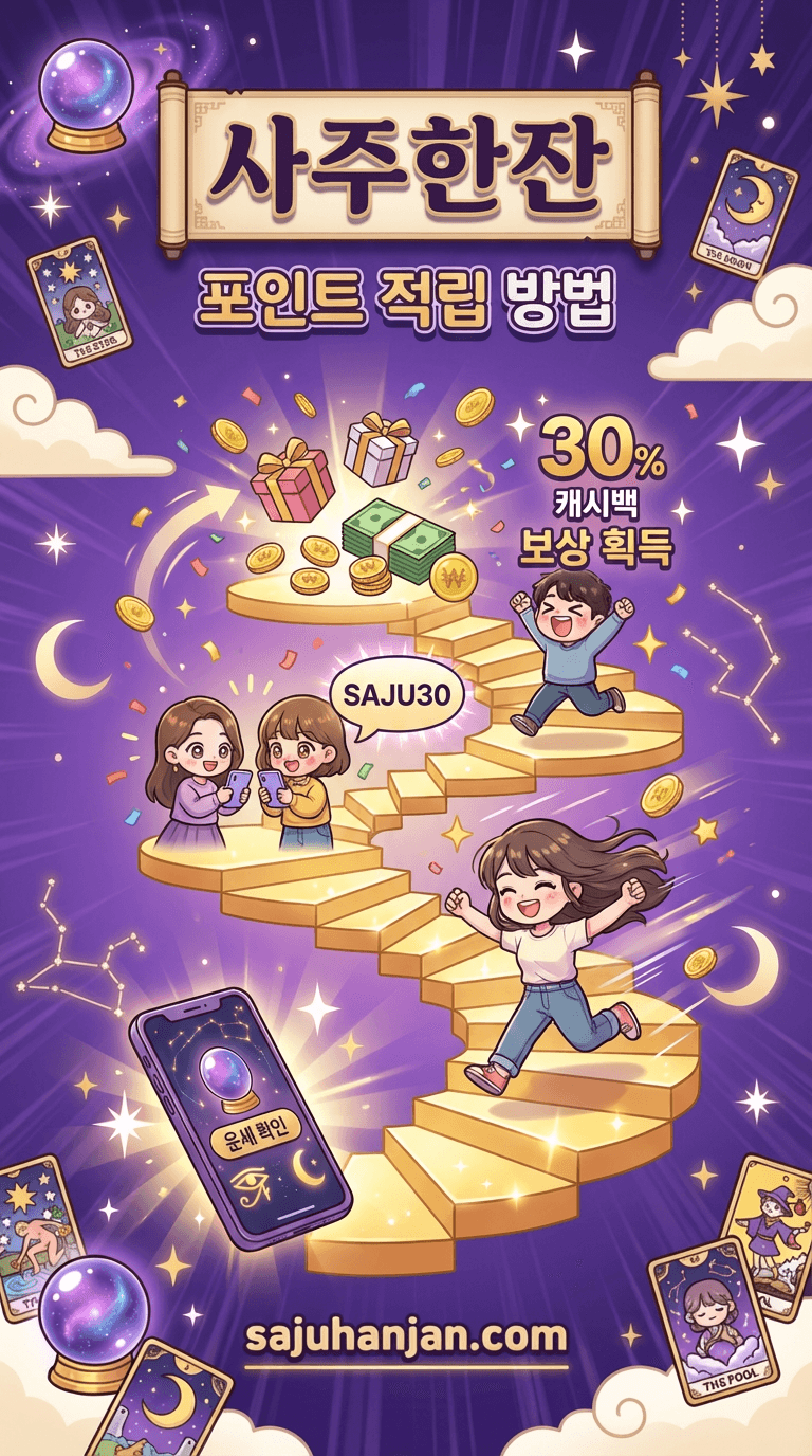 사주한잔 포인트 적립 방법 - 30% 캐시백
